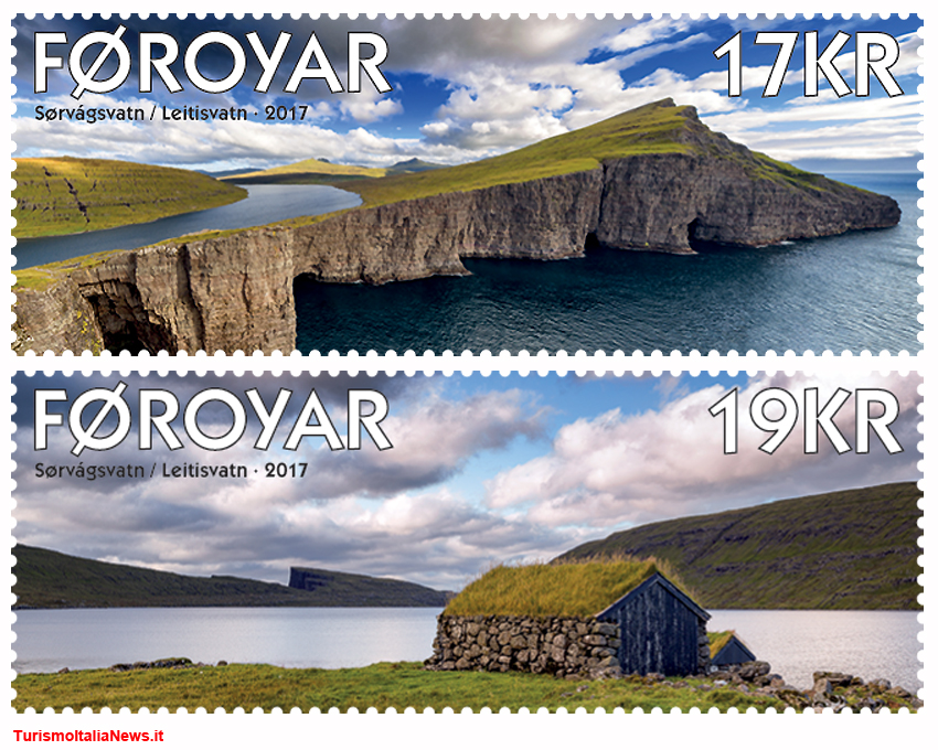 Leitisvatn - Sørvágsvatn, il lago con due nomi: i francobolli che le Isole Faroe hanno emesso nel 2017