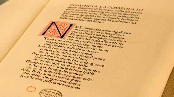 Il Divin Poema di Foligno, nel 1472 realizzata a due passi da Piazza Grande la prima edizione a stampa della “Commedia” di Dante
