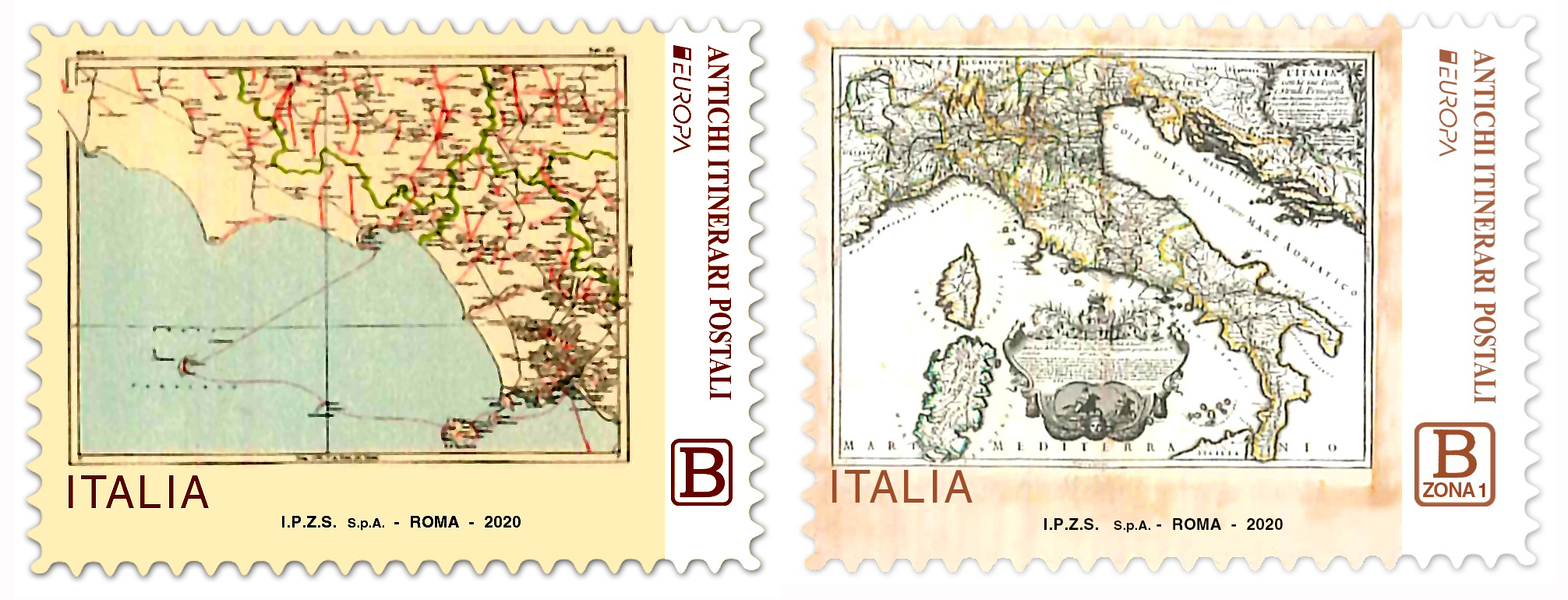 Brutti, inutili, incomprensibili: ecco i 2 francobolli italiani per il giro Europa dedicato agli Antichi itinerari postali