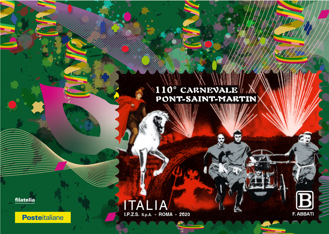 Valle d’Aosta, 110.a edizione del Carnevale di Pont-Saint-Martin: rappresentazioni spettacolari anche in versione francobollo