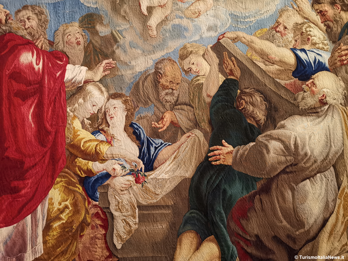 I 4 imponenti arazzi, eseguiti su cartoni preparatori di Pieter Paul Rubens