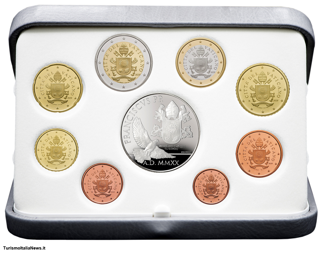 La Divisionale 2020 del Vaticano in versione "fondo specchio" con la moneta d'argento