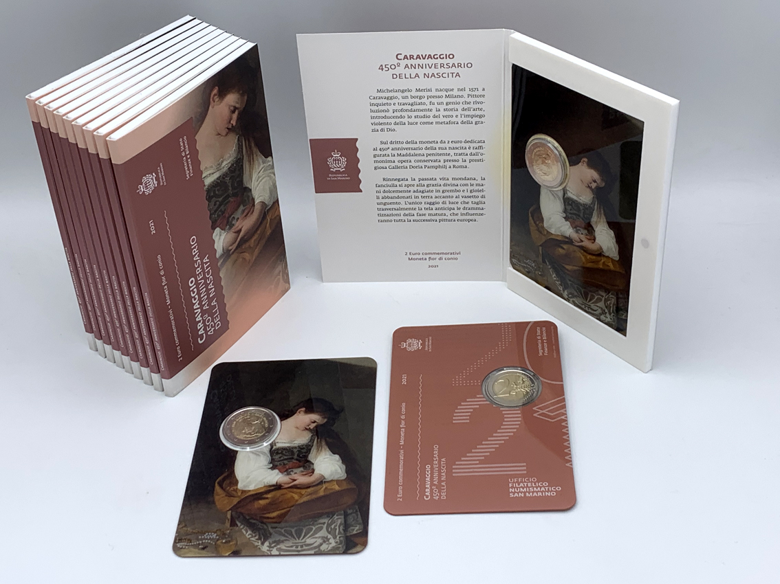 450° anniversario della nascita di Caravaggio: San Marino conia una moneta commemorativa da 2 euro