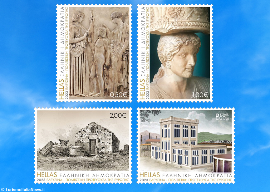 Grecia: tra antichità e rivoluzione sociale Elefsina, città natale di Eschilo, è la Capitale Europea della Cultura 2023. I francobolli emessi per celebrare la nomina