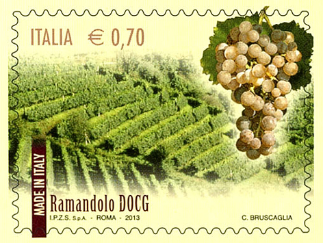 Il francobollo dedicato al Ramandolo Docg (emissione 2013