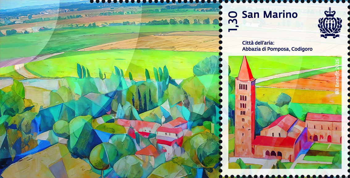 . Il Delta del Po, territorio di silenzi, orizzonti sconfinati e antiche memorie, è stato scelto dalle Poste del Titano come protagonista dell'edizione 2026 della serie filatelica “Città dell’Aria”