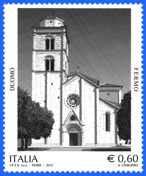 Il francobollo dedicato al Duomo di Fermo (emissione 14 agosto 2012)