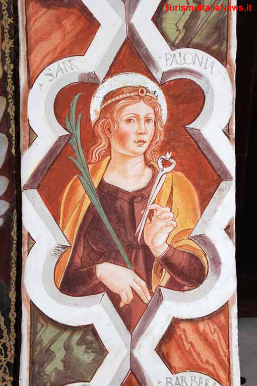 Alcuni particolari degli affreschi di Gian Francesco da Tolmezzo realizzati nel 1500