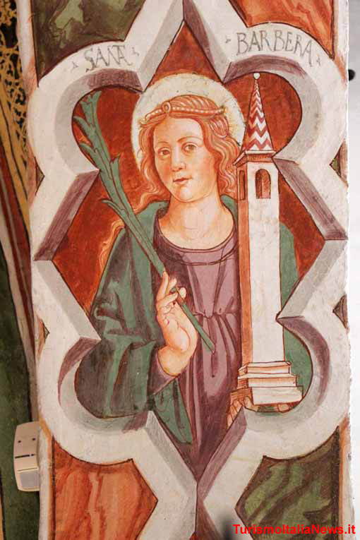 Alcuni particolari degli affreschi di Gian Francesco da Tolmezzo realizzati nel 1500