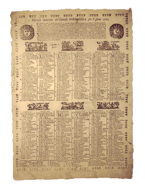 Il Barbanera del 1762