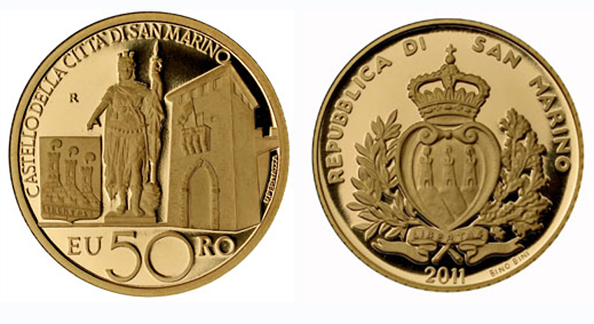 La moneta aurea sammarinese da 50 euro