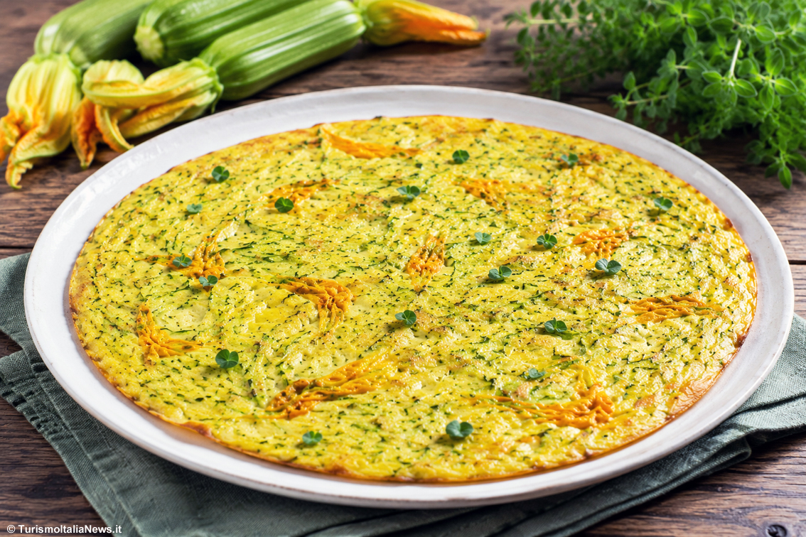 Le ricette di Casa Spineto: Frittata leggera di zucchine e fiori di zucca al profumo di maggiorana