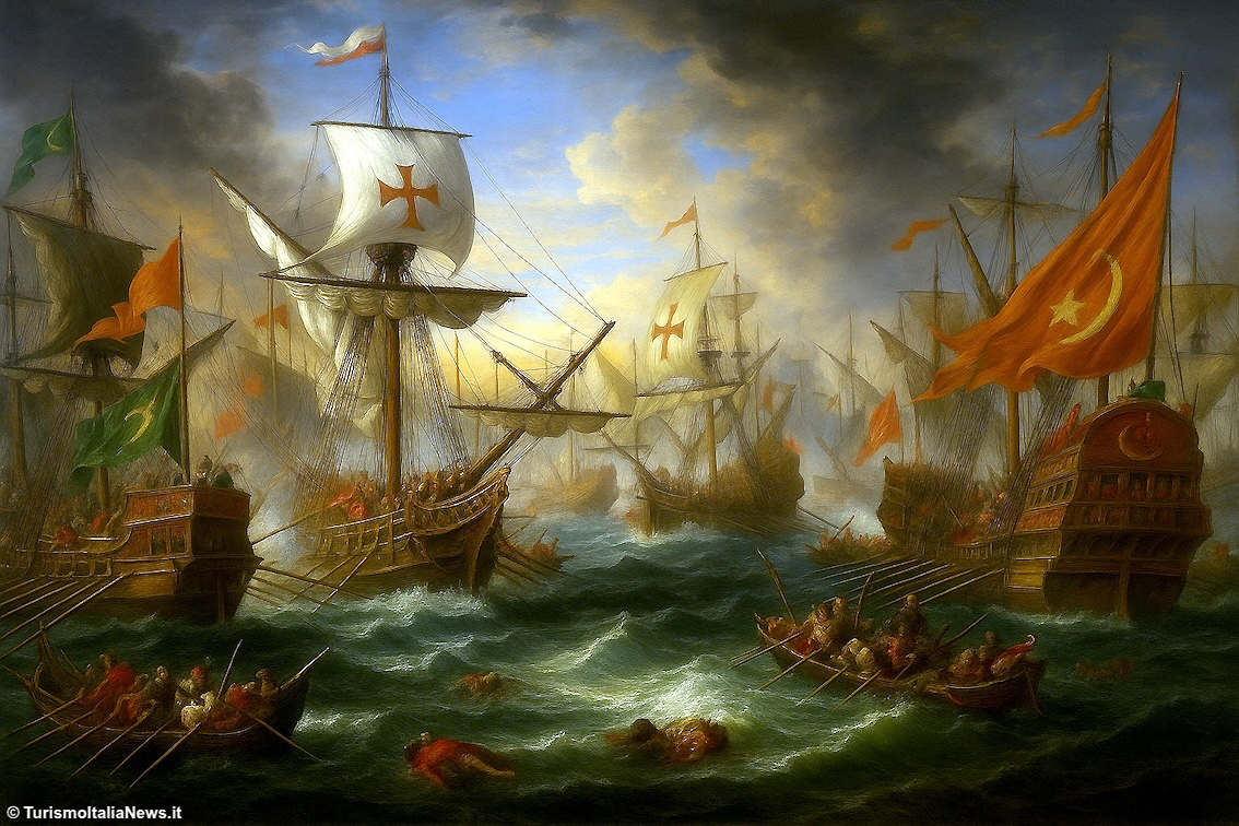 La battaglia di Lepanto (nota anche come battaglia delle Echinadi o delle Curzolari), uno storico scontro in cui la flotta dell'impero ottomano subì una clamorosa sconfitta a opera della Lega santa, diede alle armi piemontesi, che vi presero parte con la flotta comandata dall'ammiraglio Andrea Provana, un gran lustro