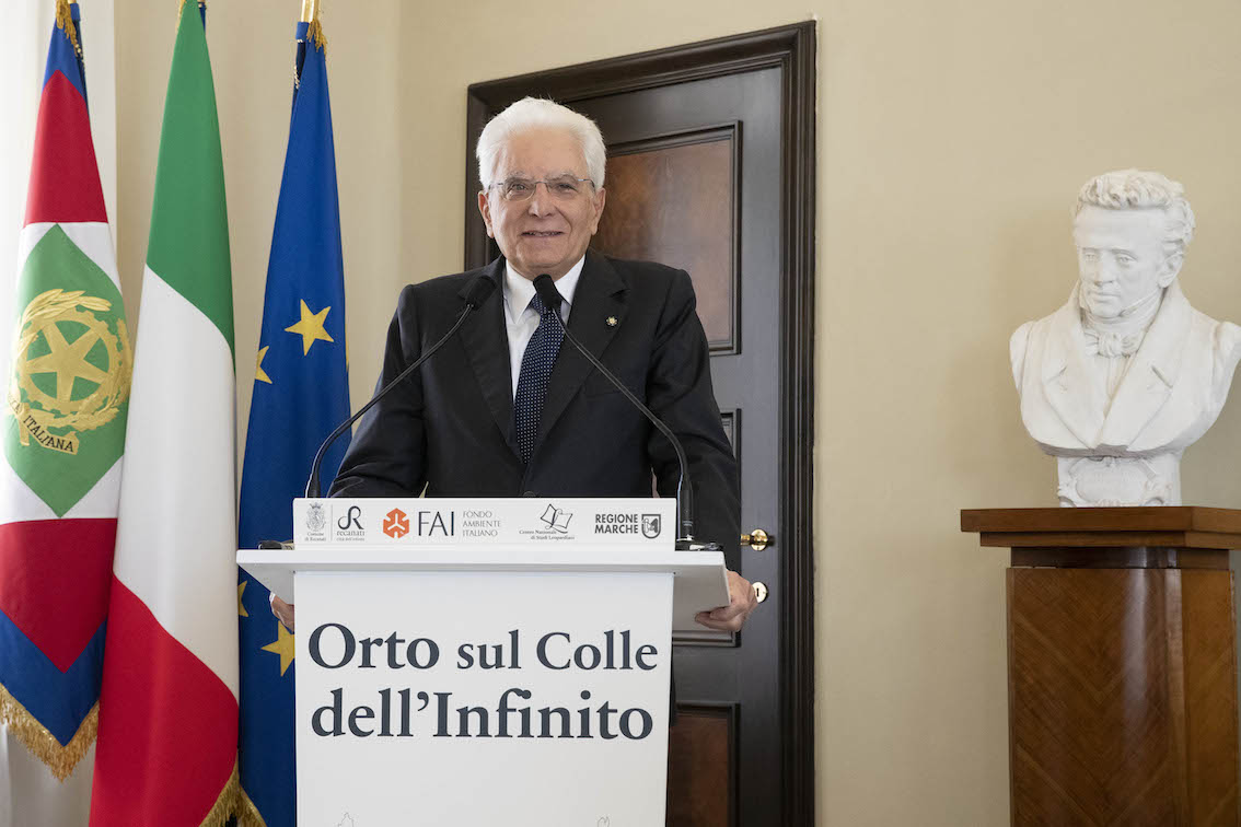 L’Orto sul Colle dell’Infinito che ispirò Giacomo Leopardi torna a vivere: è il primo bene del Fai nelle Marche. Riapertura con il Presidente della Repubblica, Sergio Mattarella (foto Quirinale)