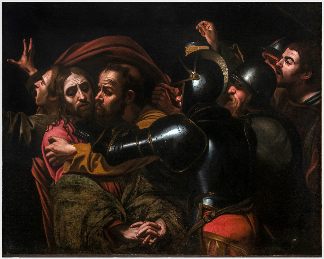 La copia contemporanea del capolavoro “Cattura di Cristo” esposta a Firenze in Palazzo Pitti, nella sala di Berenice