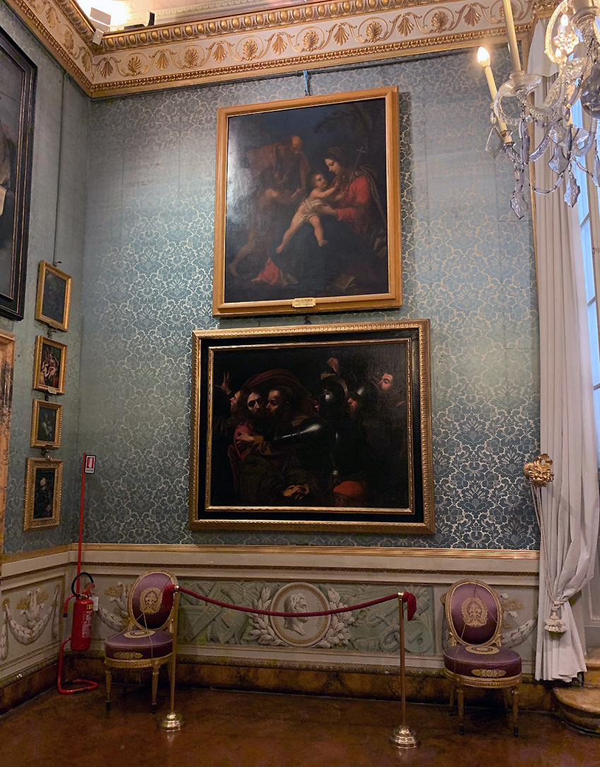 La copia contemporanea del capolavoro “Cattura di Cristo” esposta a Firenze in Palazzo Pitti, nella sala di Berenice