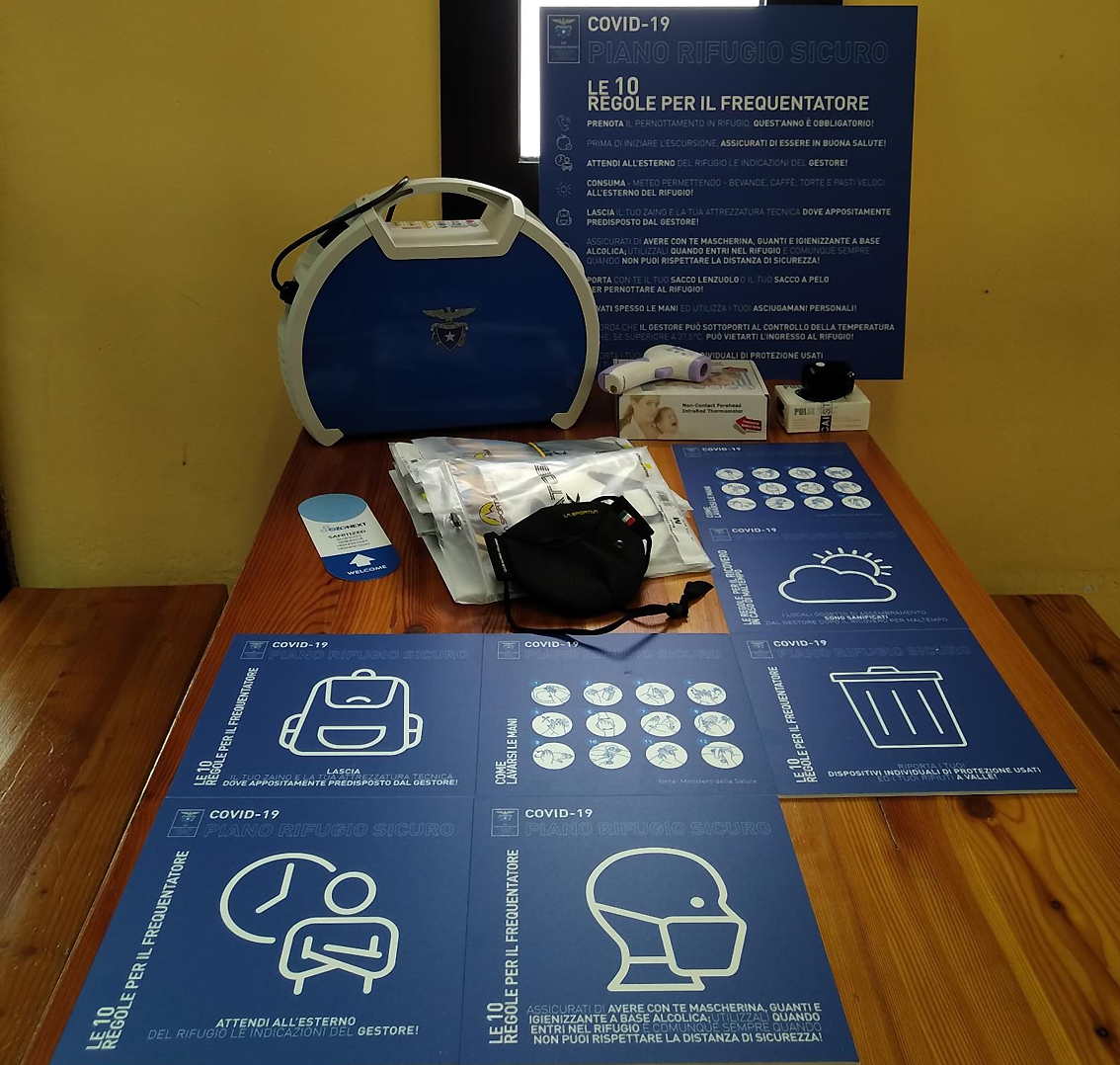 Il kit anti-Covid19 del Cai arriva nei rifugi: strutture più sicure per la stagione estiva, anche un generatore di ozono