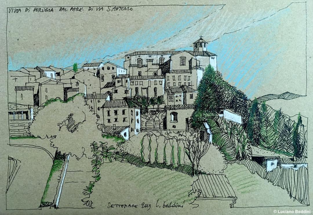Perugia. L'architetto che disegna il mondo: in viaggio con Luciano Beddini, quello che vede diventa un'opera d'arte grafica