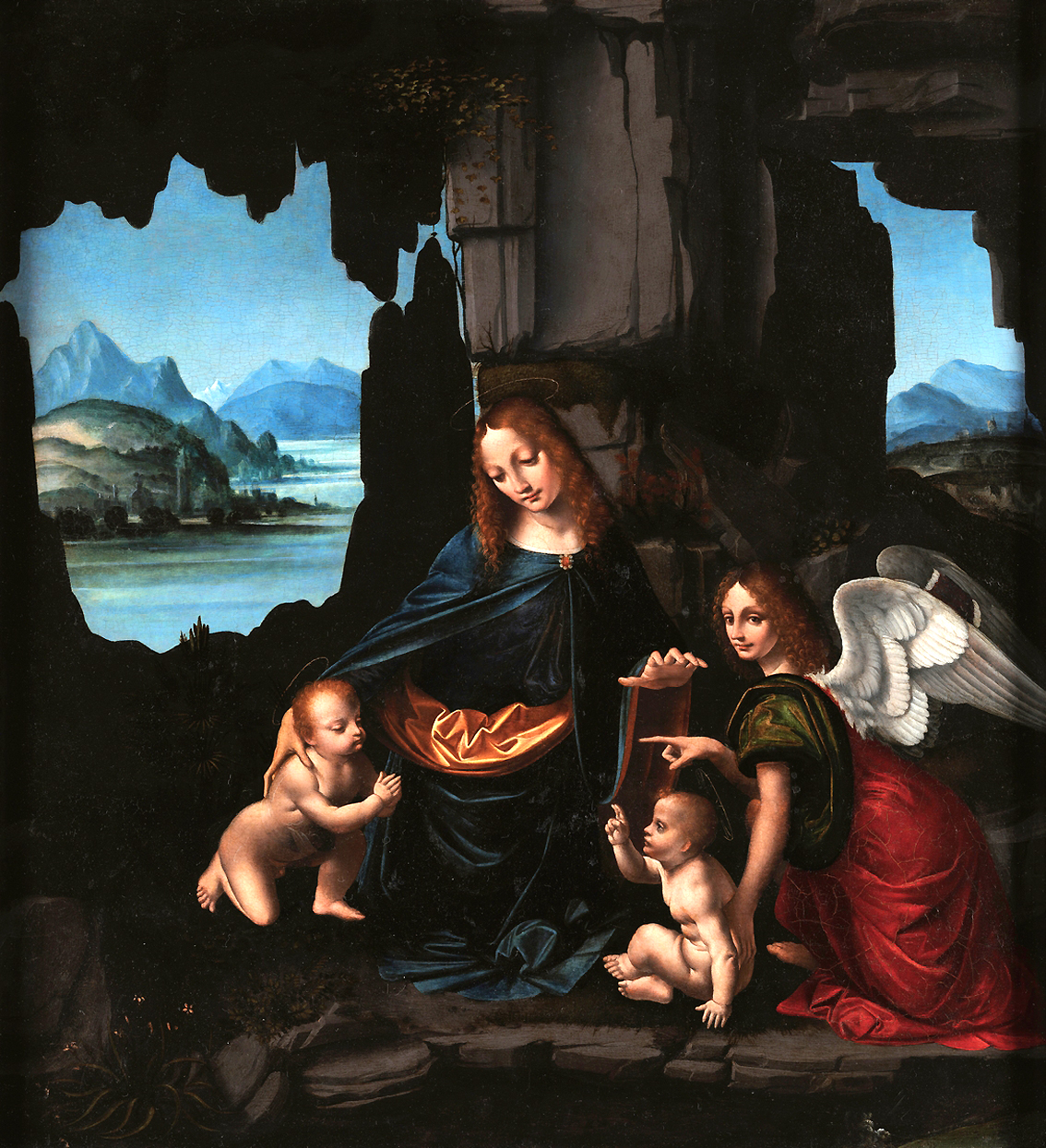 Marco d’Oggiono 1470 ca. - 1540 ca., "La Madonna col Bambino, san Giovannino e un angelo" - tempera e olio su tavola - Pinacoteca del Castello Sforzesco, Milano