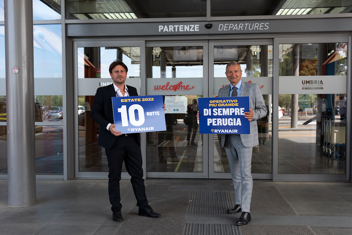 Ryanair da 16 anni a Perugia con un trend positivo: 10 rotte in totale per l’estate 2022 (4 nuove)