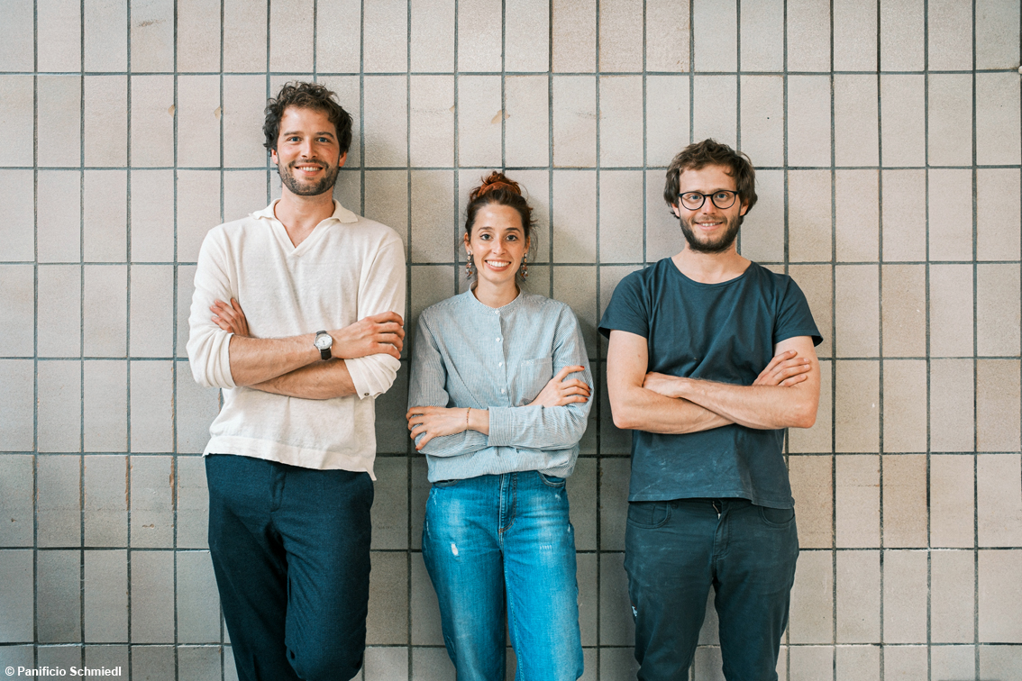 I fratelli Schmidt del panificio Schmiedl di Lana: da sinistra Johannes, Greta e Tobias
