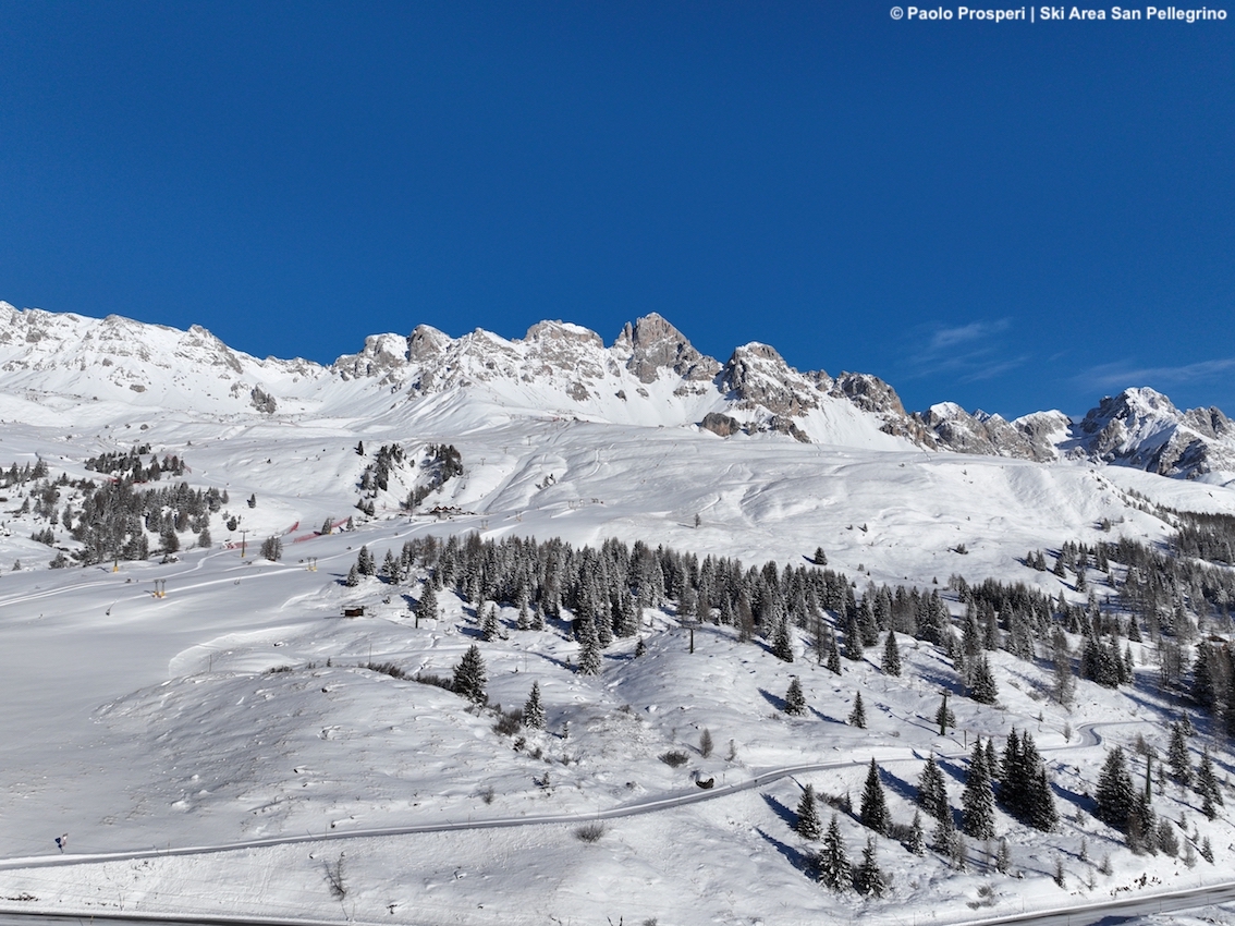 Stagione dello sci, Alpe Lusia/San Pellegrino: sul valico alpino che si estende da Moena a Falcade aperti oltre 15 km piste