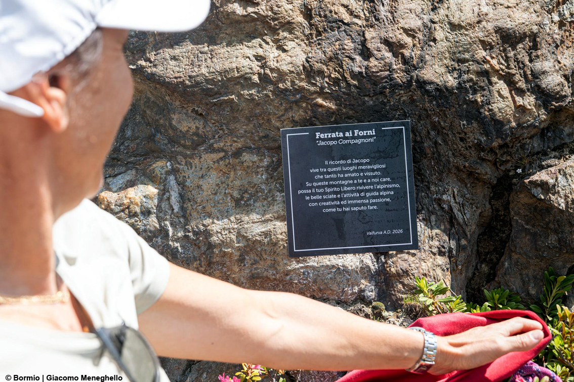 La nuova via ferrata è dedicata alla memoria della Guida Alpina Jacopo Compagnoni, fratello della grande campionessa olimpica Deborah